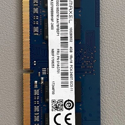 RAMAXEL 4GB DDR4 Laptop/IMAC Memory PC4-2400T-SC0-11