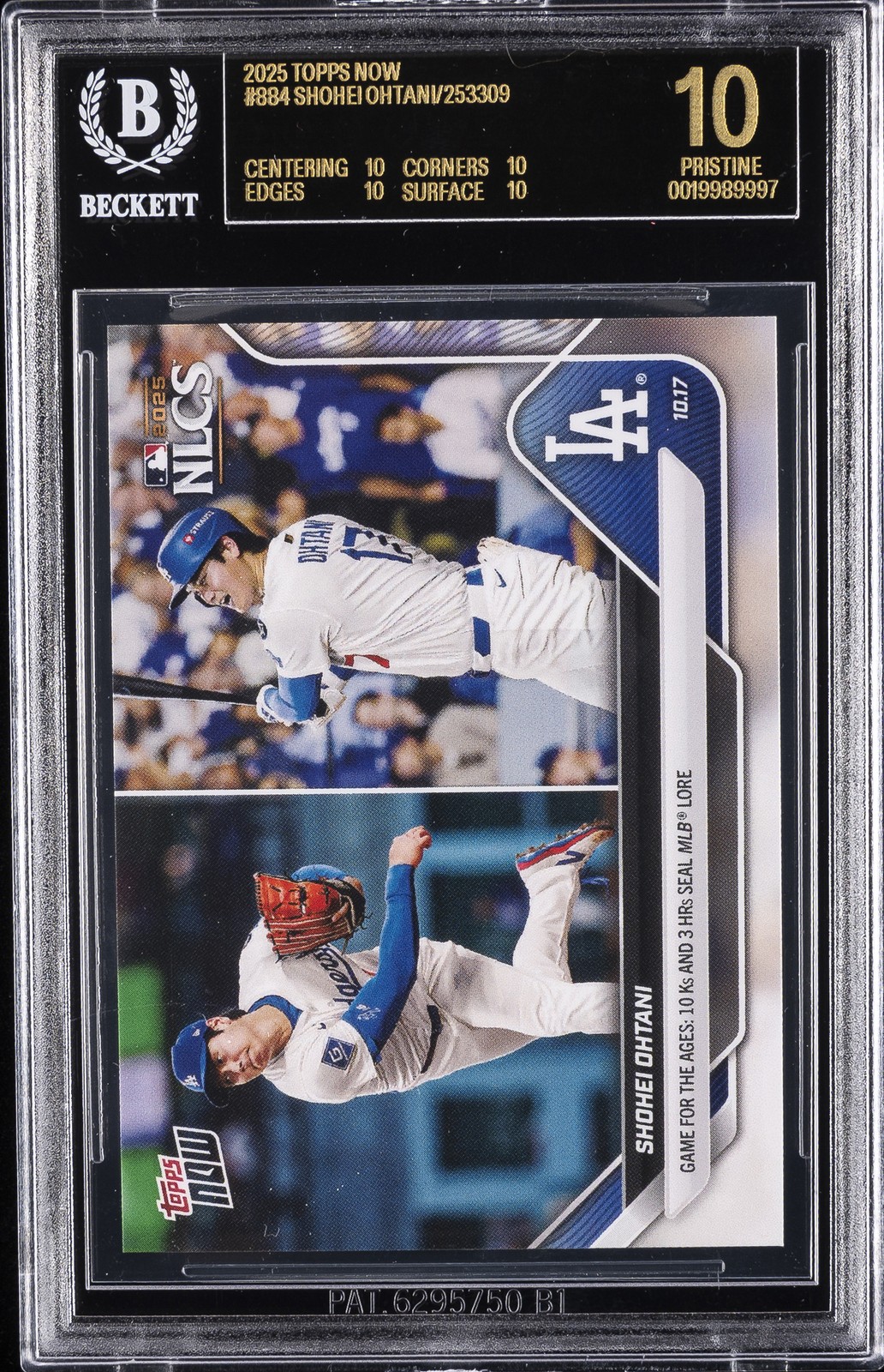 2025 TOPPS NOW #884 SHOHEI OHTANI BGS 10 BLACK LABEL