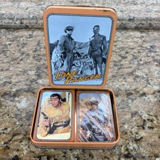 VTG The Lone Ranger Playing Card Metal Tin 2 Decks of 54 Cards Tonto Palladium