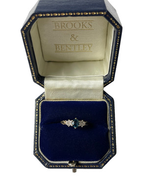 Topas und Diamant Ring 9 kt Weiß- und Gelbgold Topas Vintage Ring - Größe O