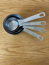 Food Network Heavy Duty Stainless Steel Measuring Cup Set of 4 Pc Silver Nesting