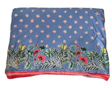 Williams Sonoma Provence French Tablecloth 70 x 108 Blue Floral Fruit Bees