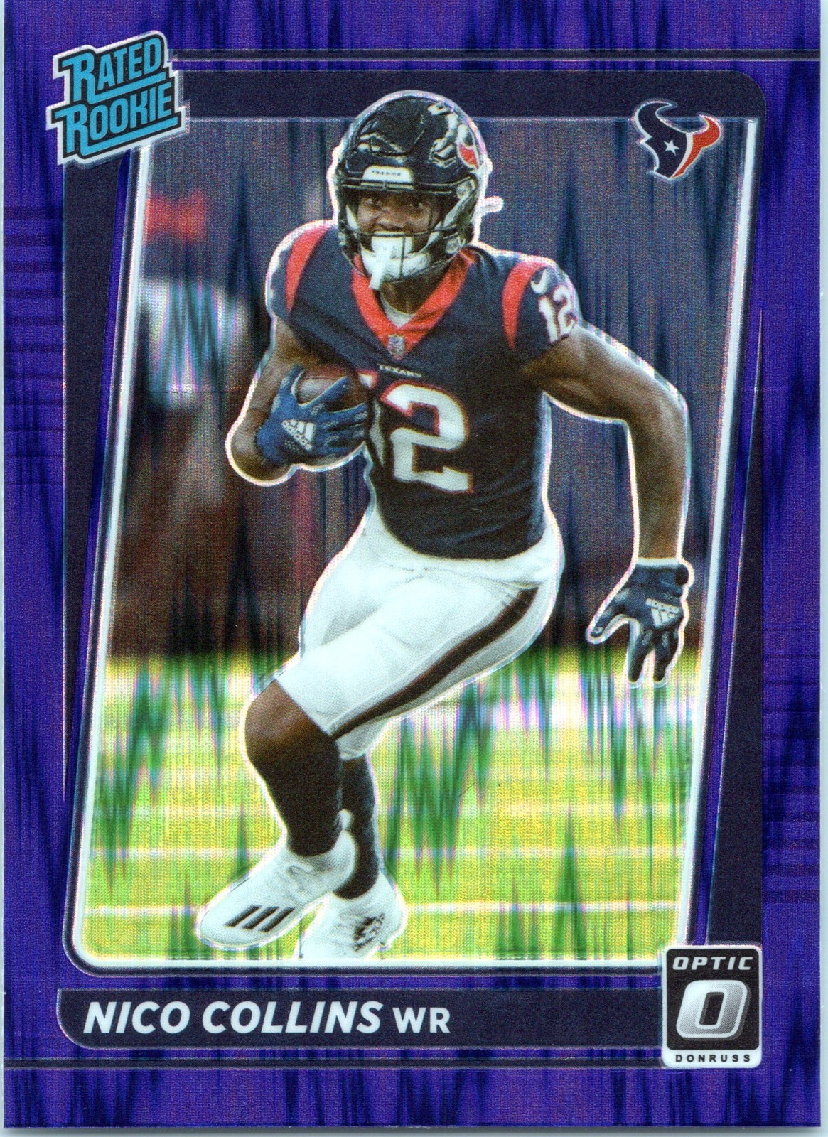 Nico Collins Panini Donruss Optic #230 Purple Shock