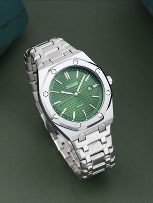 #ad #ad Demosa Men#x27;s Quartz Analog Watch Green Tapisserie Dial Date Octagon Case $20.00
