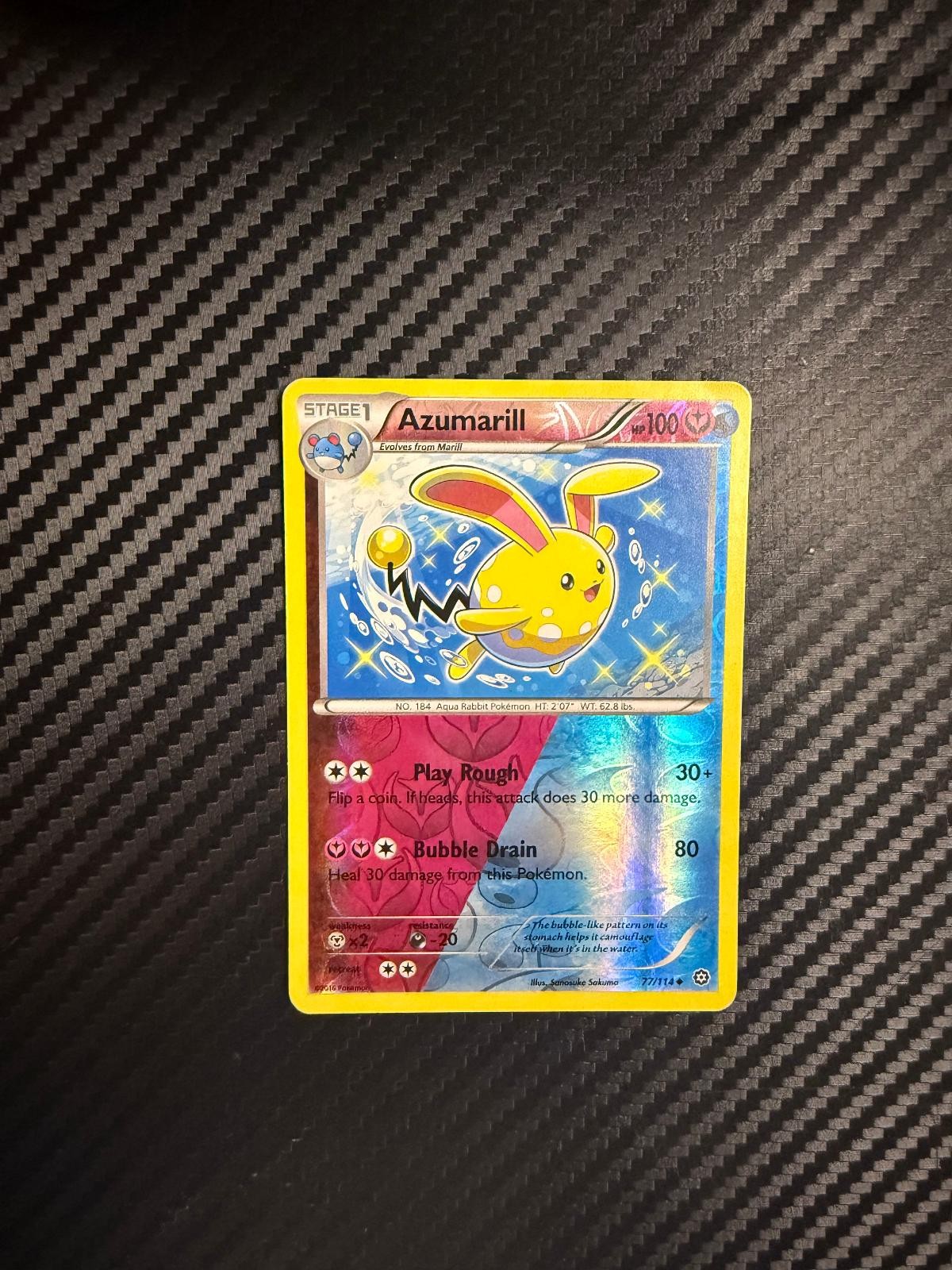 Azumarill 77/114 Uncommon Steam Siege Pokemon Reverse Holo Heavily Played