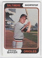 ⚾⚾1974 Topps #411 FRANK BAKER Baltimore Orioles (NR-MINT) free shipping⚾⚾