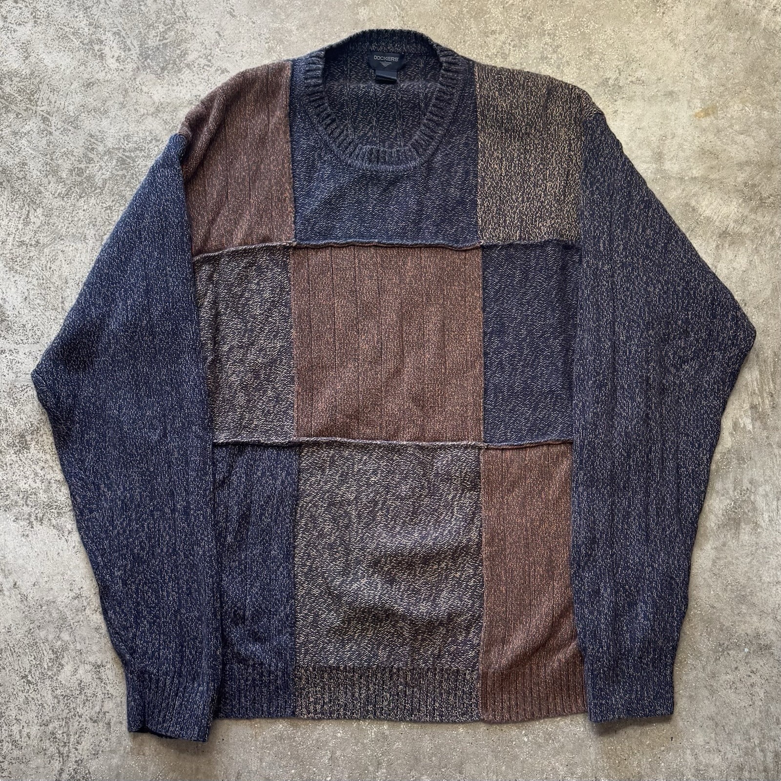 Dockers Vintage Thick Patchwork Pullover Sweater … - image 1