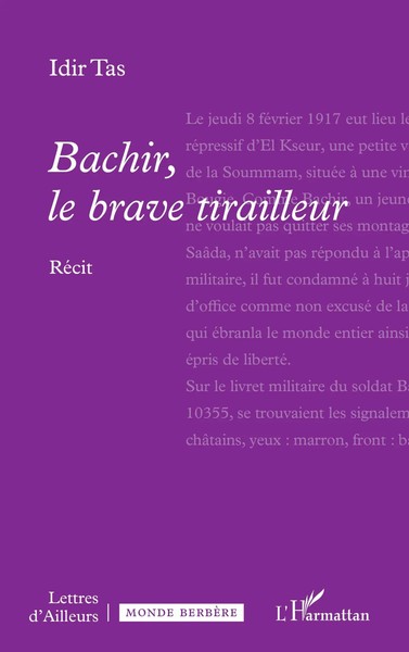 Bachir, Le Brave Tirailleur Idir Tas Taschenbuch Lettres D'ailleurs FranzöSisch-image