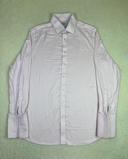 Charles Tyrwhitt Dress Shirt Mens 16.5 34/35 Pink Gingham Slim Fit Non Iron LS