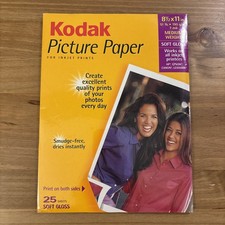 KODAK Picture Paper For Inkjet Printers Soft Gloss 25 Sheets 8.5 x11 Brand New