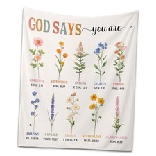 Christian Gifts for Women - Christian Blanket with Flowers, Christmas Birthday