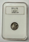 1945-S NGC MS67 Toned Uncirculated Silver Mercury Dime Old Fatty Holder