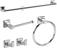 5 Pieces Polished Chrome Bathroom Hardware Accessories Set,Stainless Steel 23.6"