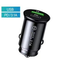 USB Car Phone Charger – Fast Charging Adapter – USB-C – Cigarette Lighter Socket
