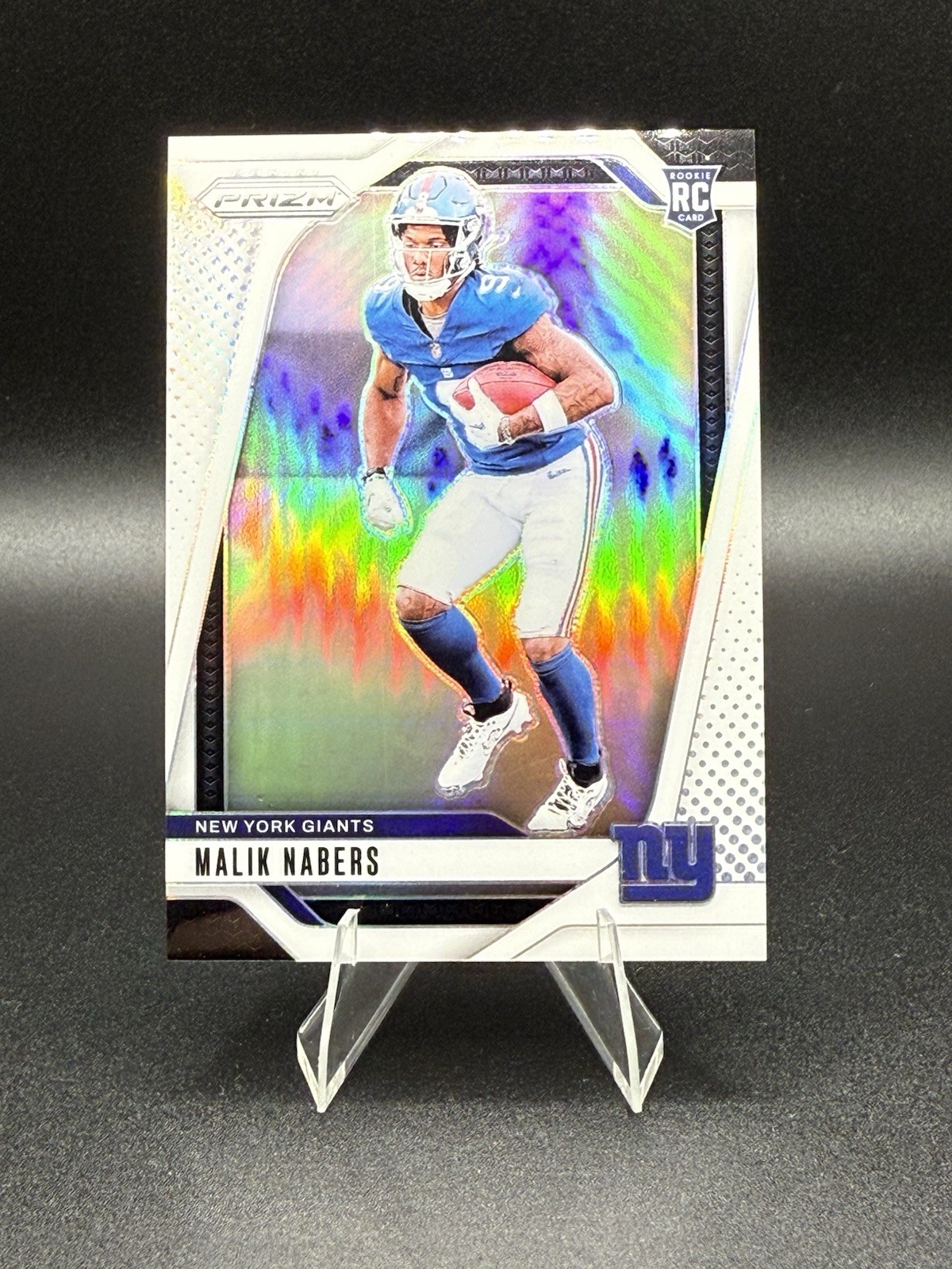 2024 Panini Prizm - Rookies Malik Nabers #370 White Prizm /35 (RC) Giants Rookie