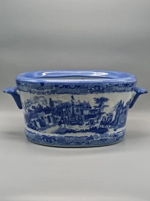 Victoria Ware (Ironstone Reproduction) Blue And White Planter Tureen Vintage - Image 1 of 4