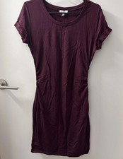 LOFT Outlet Lounge Ruched Burgundy Dress Size Small