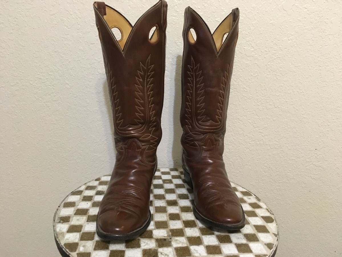 VINTAGE BUCKAROO TONY LAMA 6242 USA BROWN LEATHER ENGINEER TRAIL