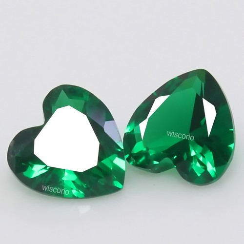 Natural Certified MUZO Colombian Green Emerald 3.50 MM Heart Cut Pair Gems W02