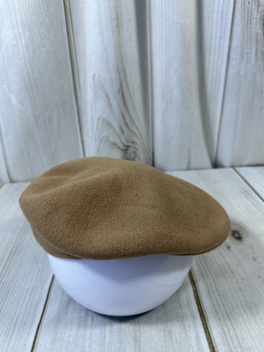 VTG Kangol Wool Newsboy Driving Cabbie Hat Mens Large Tan Light Brown Casual - Picture 5 of 13