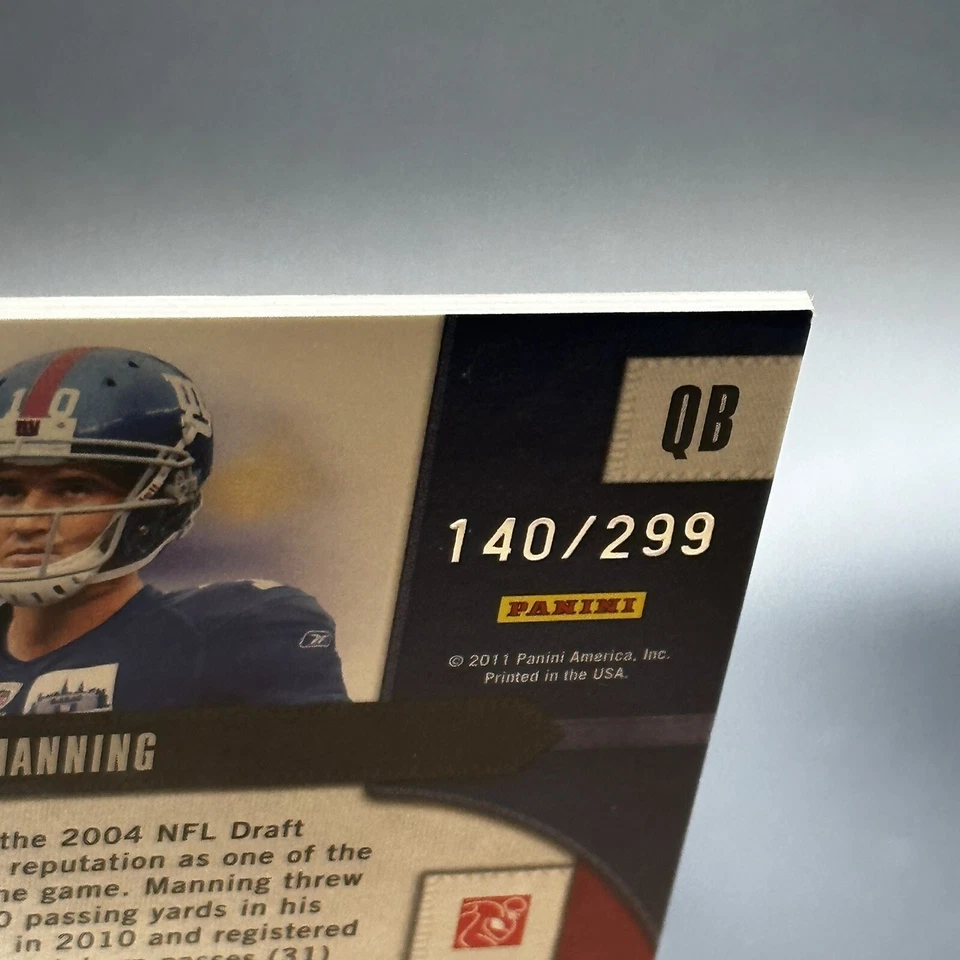 Eli Manning 2011 Panini Threads #'d /299 Gameday Jerseys #10 - New York Giants - Image 3 of 3