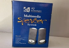 Set Of 2-4Q Technologies MultiMedia Speaker System-120W-Gaming,CD,MP3,PC,DVD-NIB