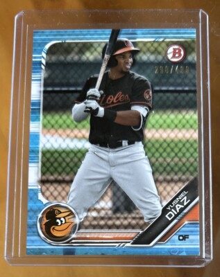 2019 Bowman Yusniel Diaz Light Blue Paper Parallel #290/499 Orioles / Giants SP