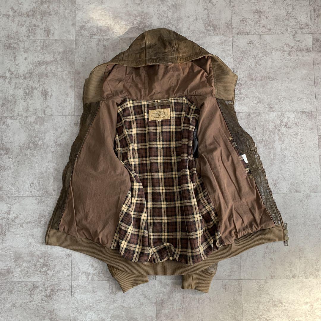 Avirex Double Zip Leather Parker Brown Size L From Japan | eBay Avirex Double Zip Leather Parker Brown Size L From Japan | eBay