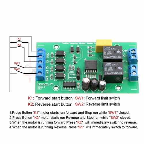 DC Motor Forward and Reverse Controller Wide Voltage 5V-24V 20A - Picture 6 of 7