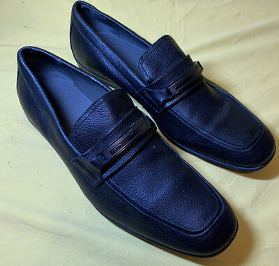 Calvin Klein Men's Loafers Shoes Black Patent Leather Size 11