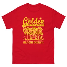 GOLDEN SUPER TUNE T SHIRT SIX PACK TRI POWER MUSCLE CAR HOT ROD