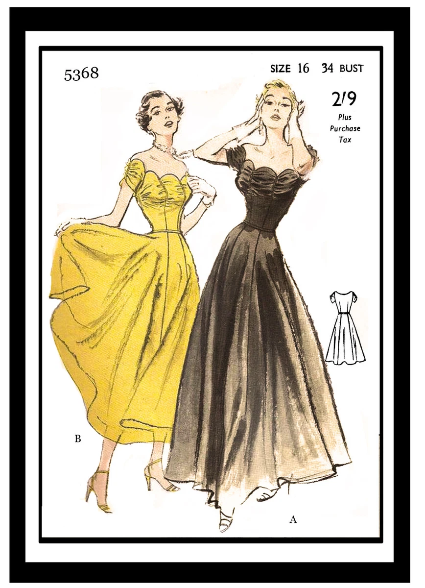 Vintage Sewing Pattern Template & Scale Rulers 1950s Evening Ball Gown in  Any Size PLUS Size Included 5712 INSTANT DOWNLOAD - Etsy Norway