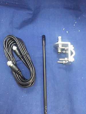 Shark Antenna Dual 3 ft White fiberglass CB Antenna kit w mounts +coax