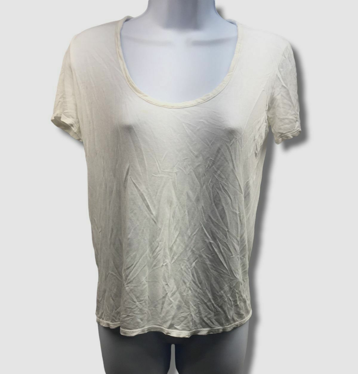 FILA Maglione donna The Row bianco scollo a scoop profondo manica corta $420 taglia XS