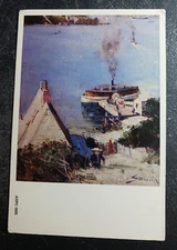 postcard Australia McMahon's Point Sir Arthur Streeton painting art unposted