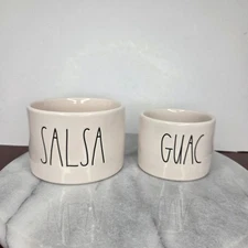 Rae Dunn Salsa Guac Ceramic Dip Bowls Set Of 2 Snack Serving Dishes Kitchen