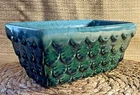 Hull USA Green Drip Glaze Scallop Scale Planter Vase Mid Century Pottery
