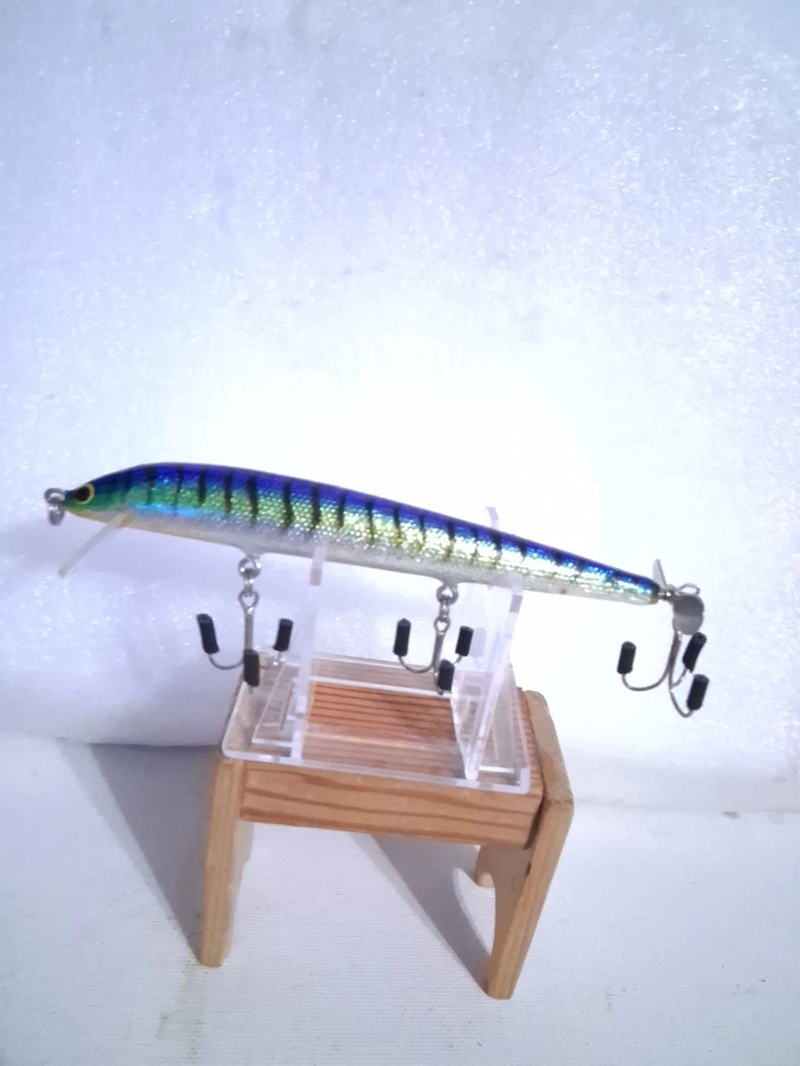 Leurre de poisson vintage chromé Bagleys avec triple hameçons et lèvre de plongée