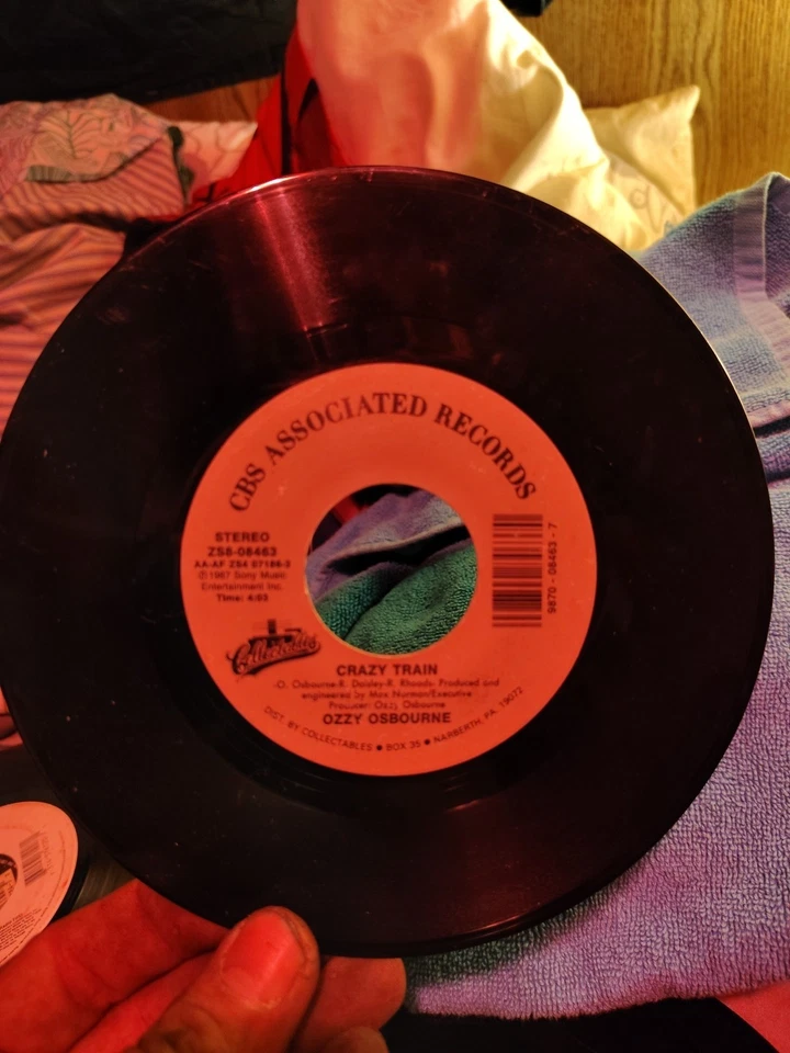 Ozzy Osbourne Crazy Train/Shot In The Dark 45 RPM Record CBS Records Zs8-08463 - Image 2 of 2