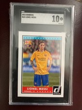 •PERFECT 10  LIONEL MESSI  FC Barcelona 2015 Panini Donruss Soccer #68 PSA 10