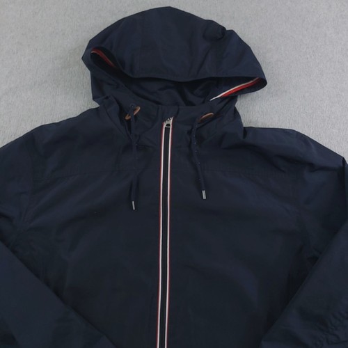 Brooks Brothers Red Fleece Jacket Mens XL Navy Blue Hooded Windbreaker Raincoat - Picture 2 of 14