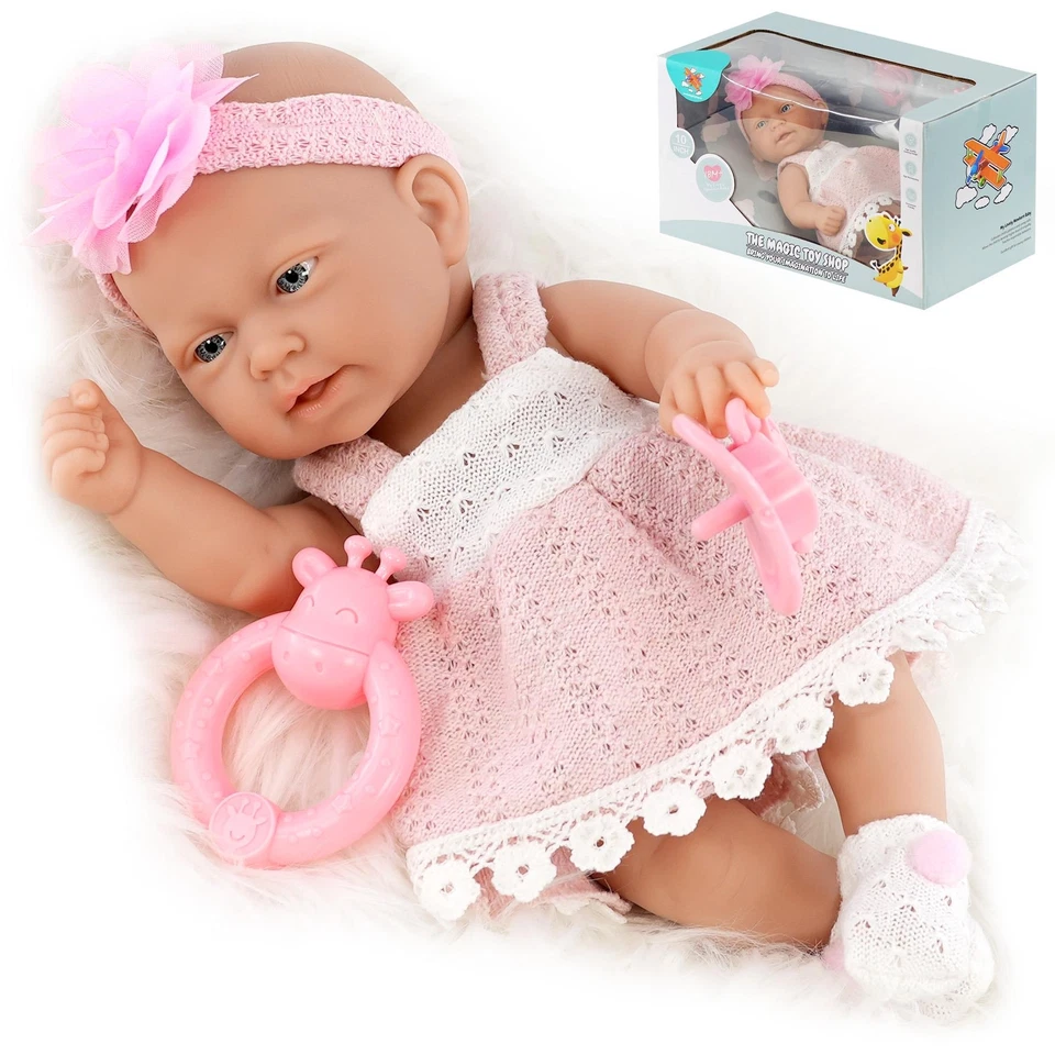 Bathable Baby Doll 10" & Play Set with Dummy & Accessories Girls Toy BiBi Doll