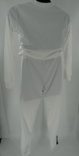 Women's White Long-Sleeved Crop Sweat Suit Zip Leg Size US XL - Picture 2 of 4