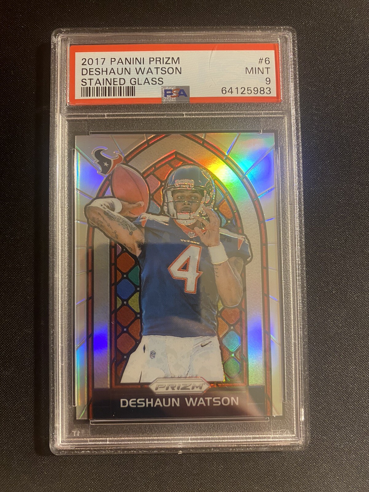 2017 Panini Prizm Stained Glass #6 Deshaun Watson RC Rookie PSA 9 Mint