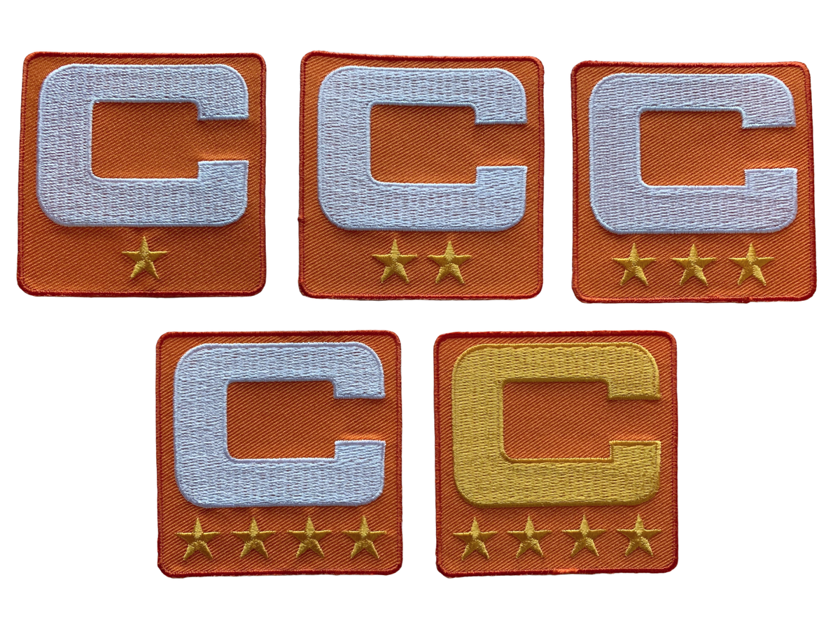 2025 Captain C Patch Orange w/ Gold Stars for Football Jersey Hoodie Shirt  NEW