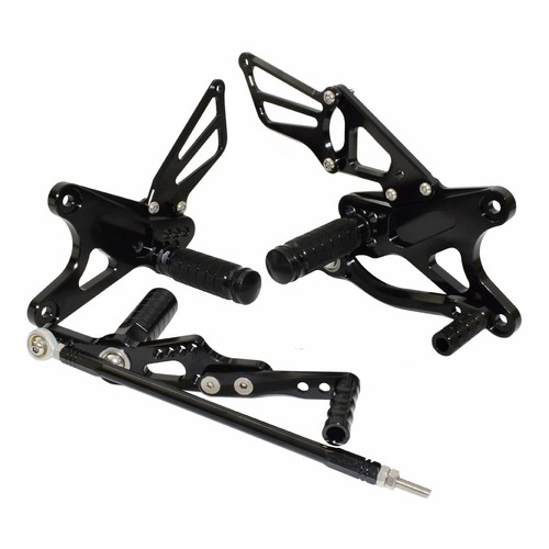 Kit de reposapiés ajustables negros para Yamaha YZF R1 2009-2014 RN22 - Imagen 2 de 6