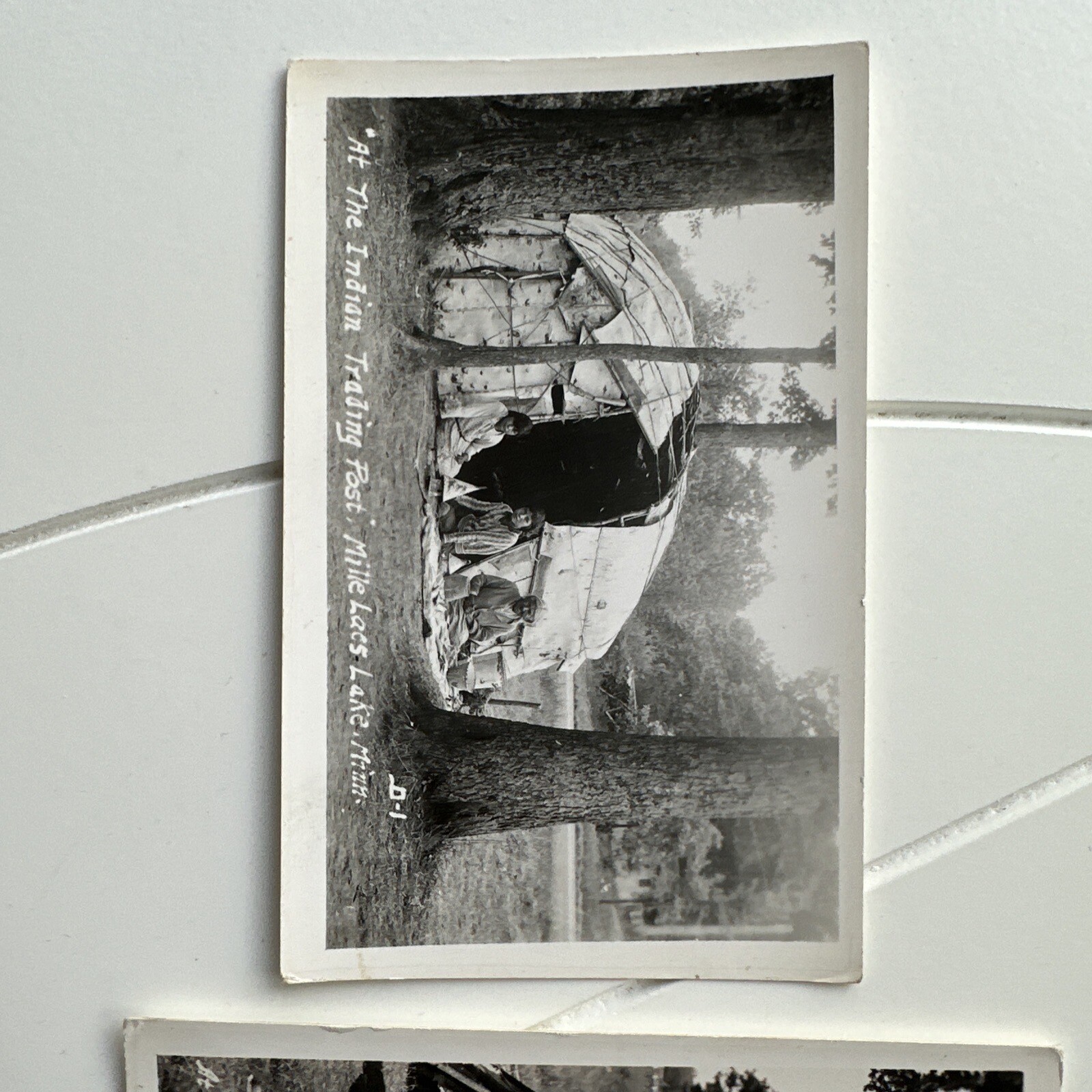 RPPC Postcard Onamia MN Minnesota Indian Trading Post Mille Lacs Lake