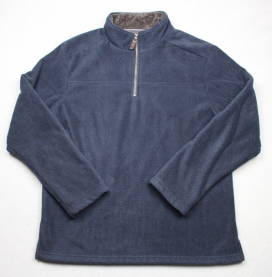 London Fog Collection Jacket Men Extra Large Blue Fleece Sherpa Pullover  1/4 Zip