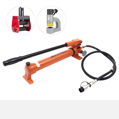 #ad Manual Hydraulic Hand Pump Set 10000psi Oil Storage 900CC 10amp;4 Ton 2 Speed USA $88.74