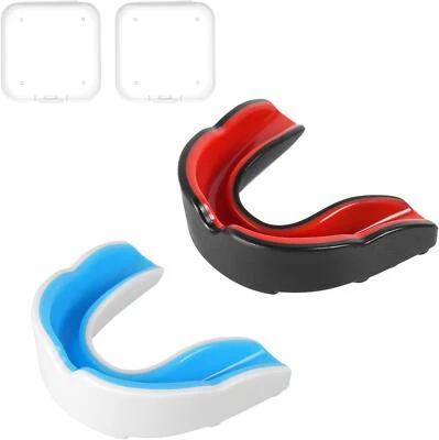 FLINTRONIC 2 Stück Kinder Jugend Sport Mundschutz Zahnfleischschutz mit Koffer, für Rugby Boxen +